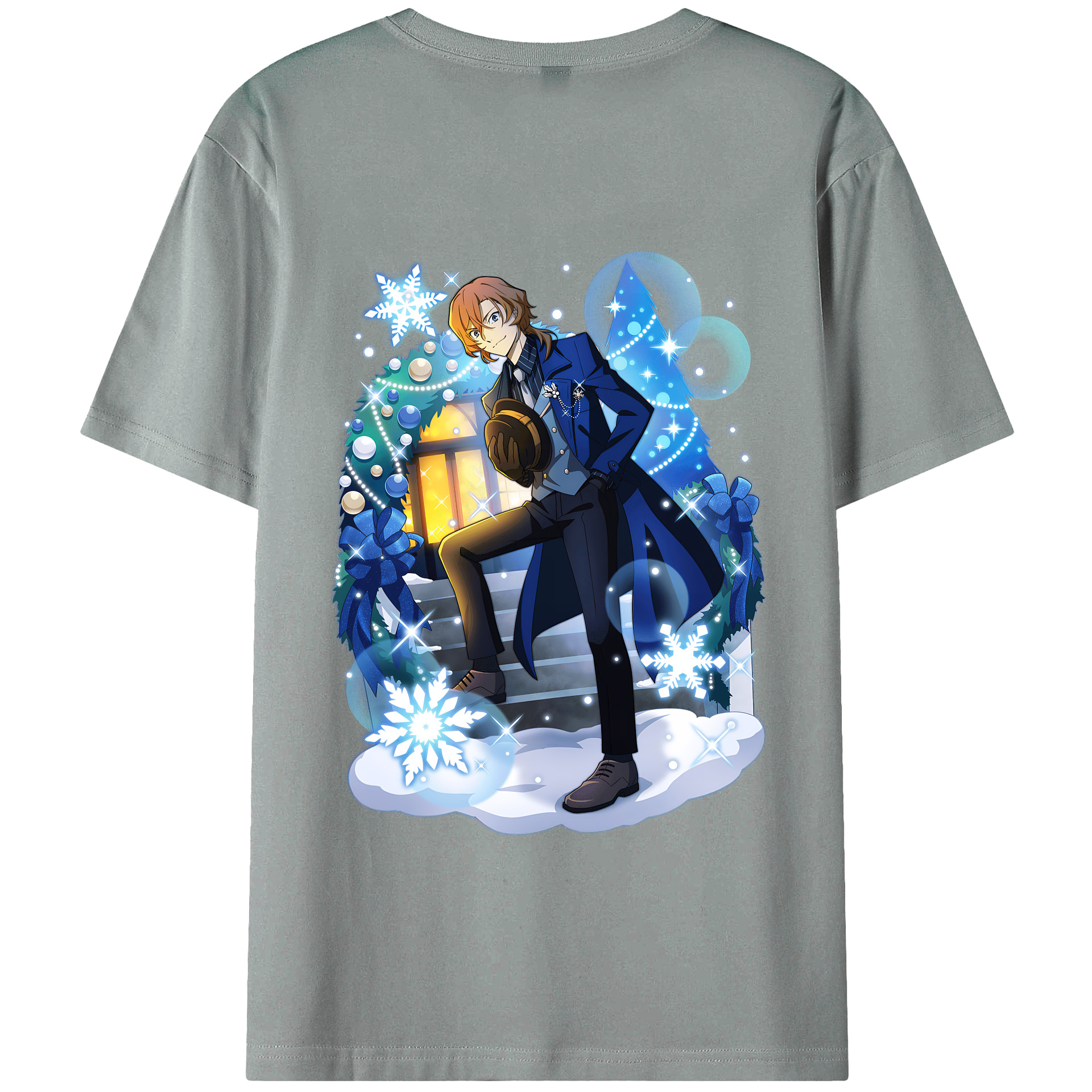 （画像用） 文豪ストレイドッグス Bungo Stray Dogs 綿100％ メンズ半袖Tシャツ（バックプリント） 通気性